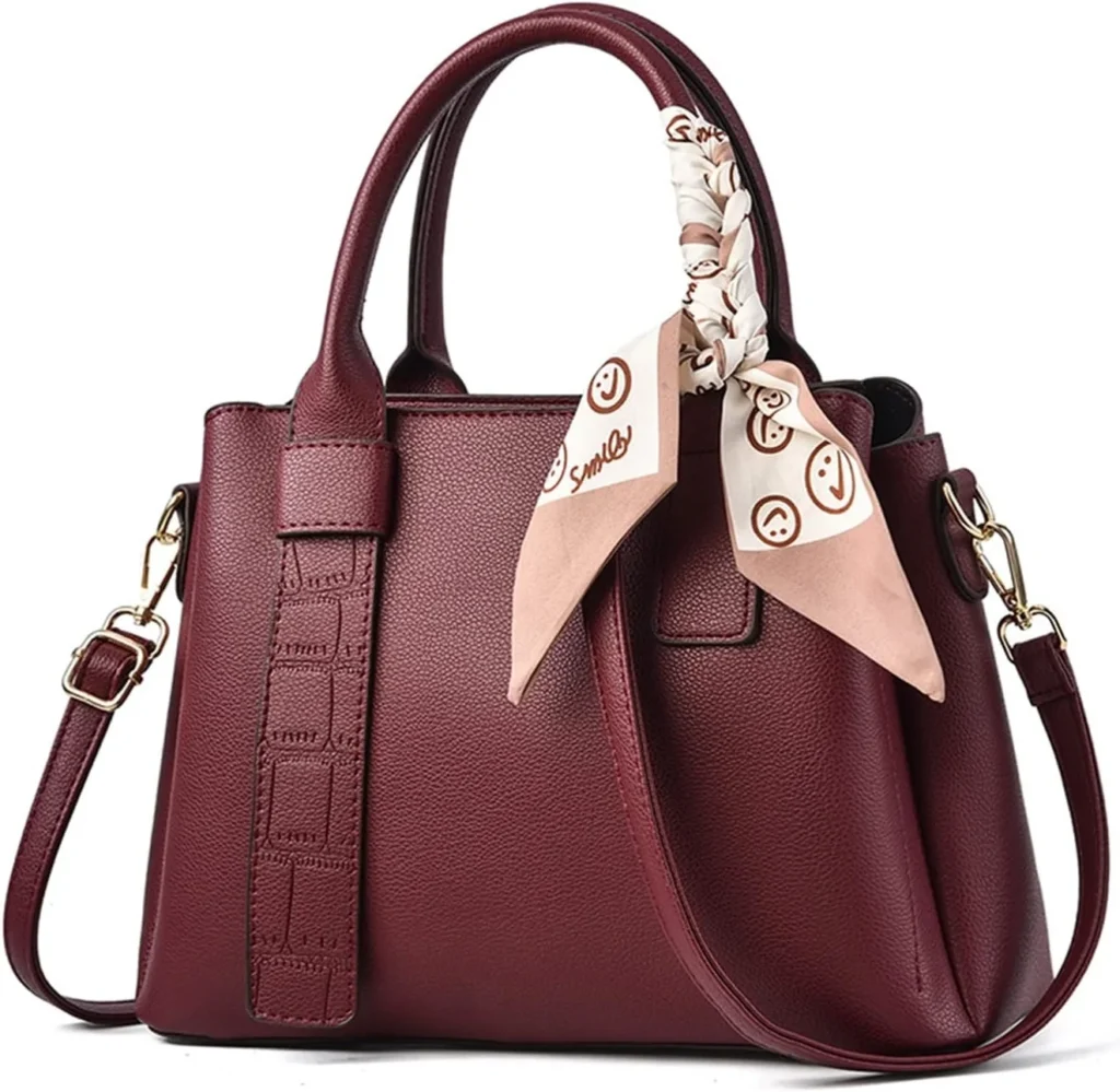 NICOLE & DORIS Women Handbag Fashion Top Handle Bags Shoulder Bags PU Leather Crossbody Bag Ladies Side Bag Medium Tote Bag with Triple Compartment