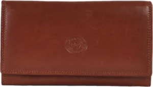 Ladies Nappa Leather Flap Purse (Mid Brown)