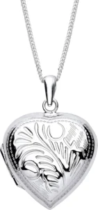 Sterling Silver Heart Photo Locket with 16