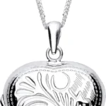 Sterling Silver Heart Photo Locket with 16