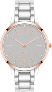 NINE WEST Women's Crystal Accented Bracelet Watch