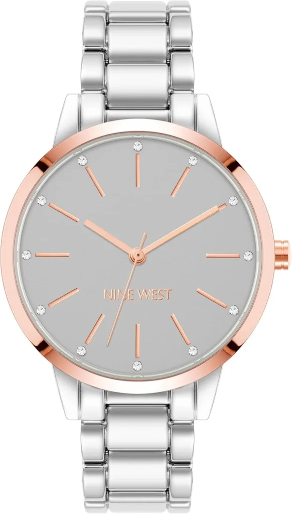 NINE WEST Women's Crystal Accented Bracelet Watch