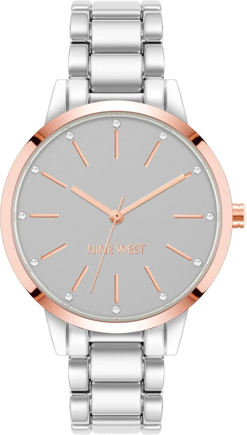 NINE WEST Women's Crystal Accented Bracelet Watch