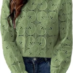 Women's Long Sleeve Cutout Blouse