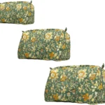 Cotton Hand Block Floral Toiletry Bag Set for Women