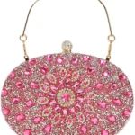 Rhinestone Evening Bag for Women Wedding Rose