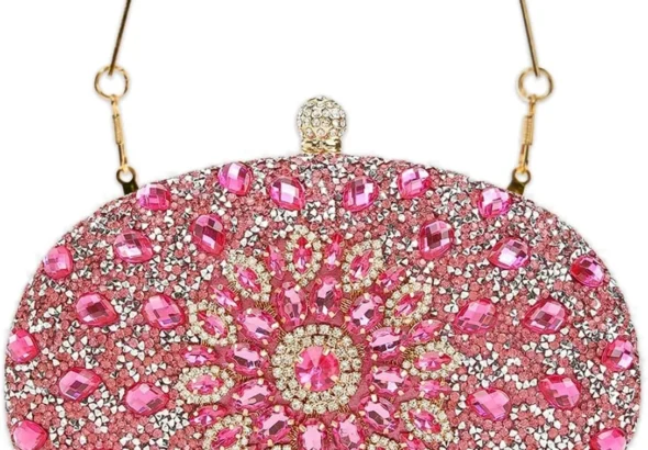 Rhinestone Evening Bag for Women Wedding Rose