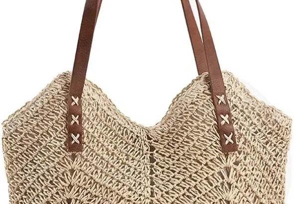Straw Shoulder Bag for Women Large Bohemian Tote