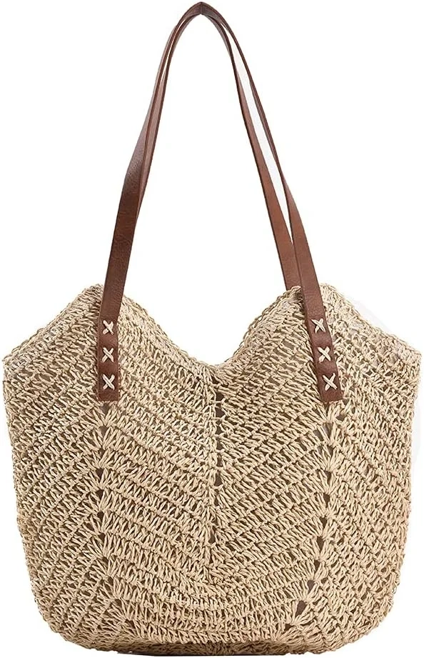 Straw Shoulder Bag for Women Large Bohemian Tote