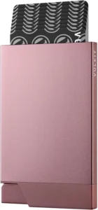 VULKIT Metal Card Holder for Women Credit Card Holders RFID Blocking Pop Up Card Wallet Slim Women's Wallet for 6-8 Cards, Rose Gold