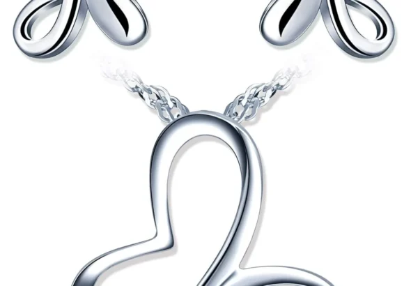 Yumilok Butterfly Jewellery Set 925 Sterling Silver Stud Earrings Necklace Set for Girls