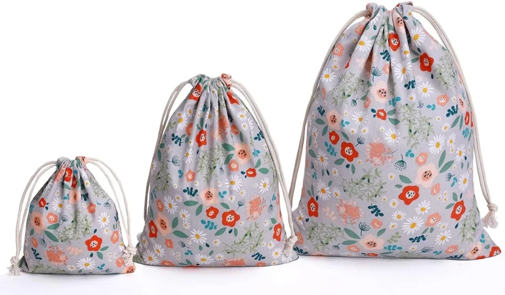 Drawstring Storage Bags Set for Travel and Home