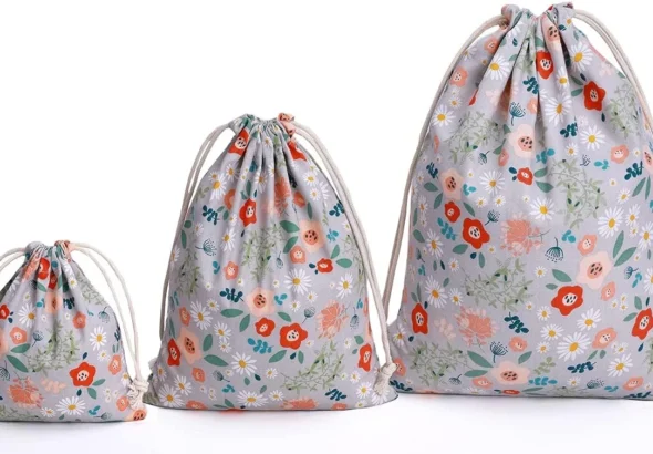 Drawstring Storage Bags Set for Travel and Home