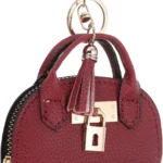 Mini Tote Bag Keychain PU Leather Coin Purse Gift for Women