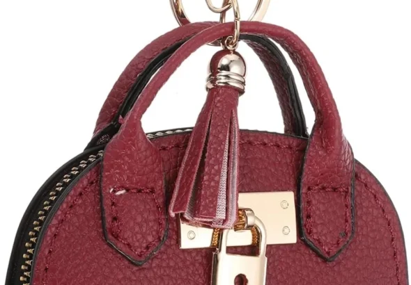 Mini Tote Bag Keychain PU Leather Coin Purse Gift for Women