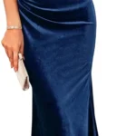 Velvet Mermaid Cocktail Dress for Wedding Guest