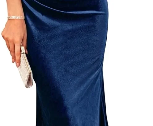 Velvet Mermaid Cocktail Dress for Wedding Guest