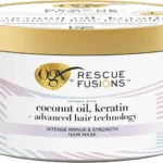 OGX Rescue Fusions Intense Repair & Strength Hair Mask, Infused with Coconut Oil, Keratin and Advanced Hair Technology, Clinically Proven to Visibly Repair Hair in One Use, 285ml