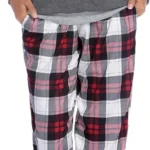 Ekouaer Womens Pyjamas Sets Round Neck Soft Sleepwear Sets Long Sleeve Plaid Pjs Set Winter Loungewear