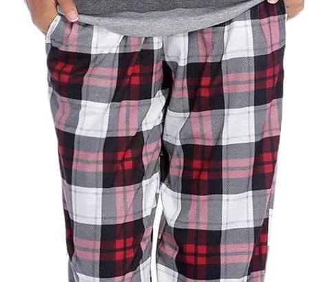 Ekouaer Womens Pyjamas Sets Round Neck Soft Sleepwear Sets Long Sleeve Plaid Pjs Set Winter Loungewear