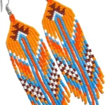 Seed Bead Earrings Native American Style Glass Handmade