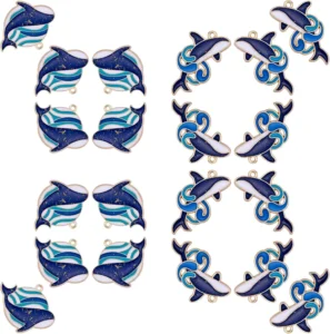 20 Pieces Whale Enamel Charm Pendant Blue Whales Fish Charm Sea Animal Pendant for Jewelry Necklace Bracelet Earring Making Crafts
