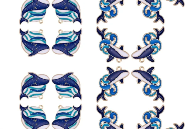 20 Pieces Whale Enamel Charm Pendant Blue Whales Fish Charm Sea Animal Pendant for Jewelry Necklace Bracelet Earring Making Crafts