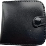 Lorenz Men's Leather Square Tray Coin Purse with Section for Notes - Black