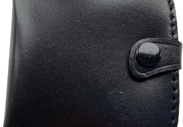 Lorenz Men's Leather Square Tray Coin Purse with Section for Notes - Black