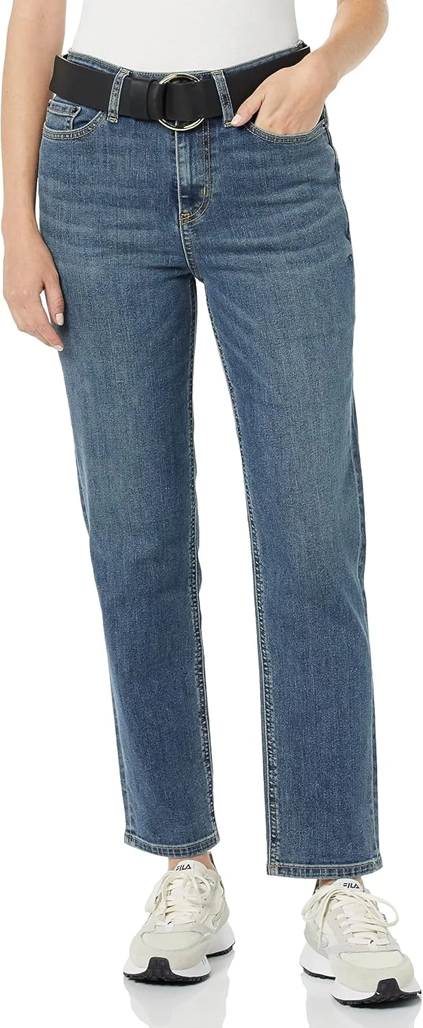 Amazon Essentials Women's High-Rise Straight Jeans - Discontinued Colours