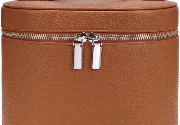 Travel Makeup Bag with Compartments and Handle