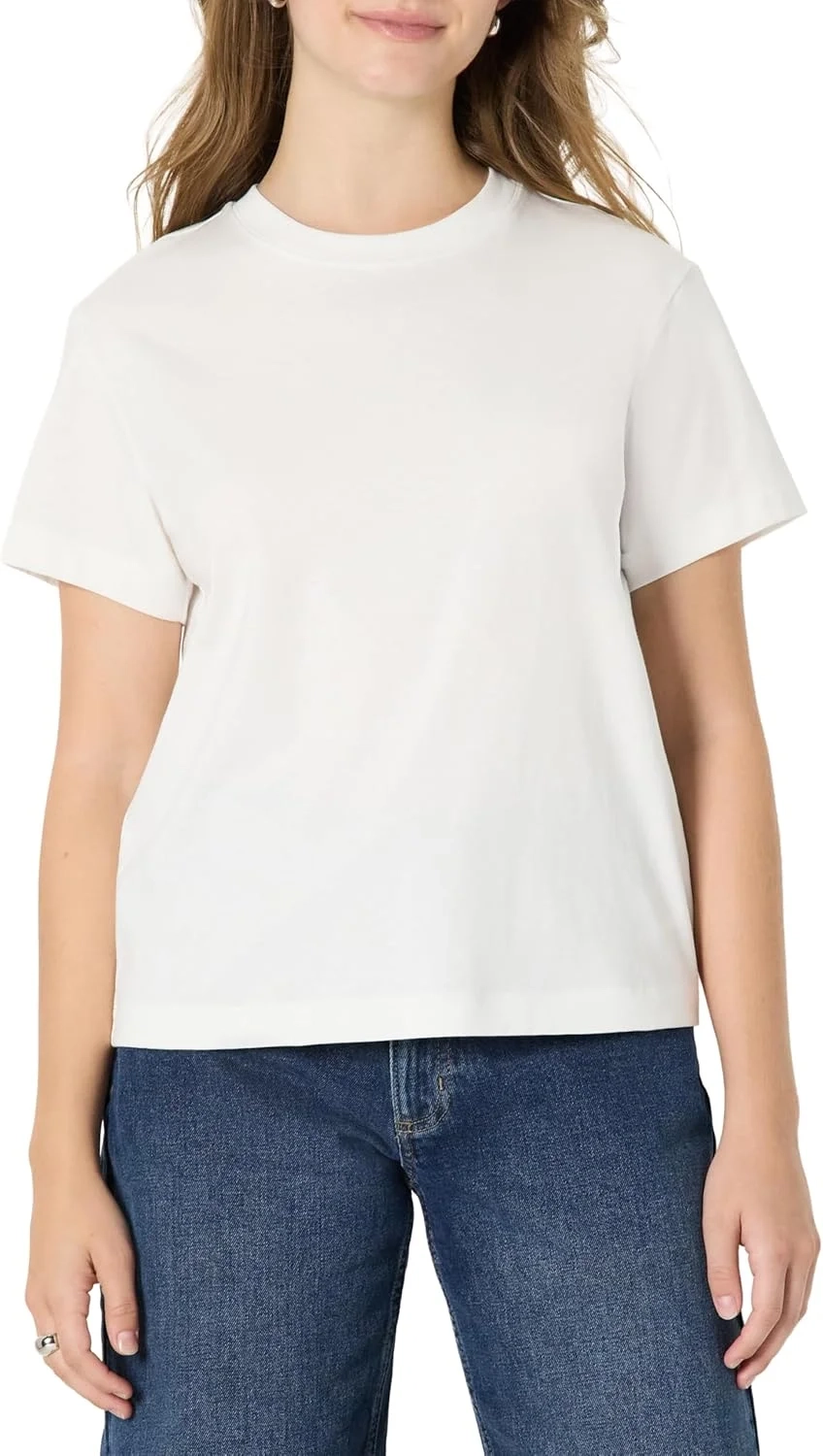 Amazon Essentials Women's Relaxed-Fit Cotton Crewneck T