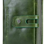 Contacts Genuine Leather Womens Trifold Coin Card Holder Clutch Zipper Purse Wallet