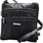 Lorenz Ladies Small Genuine Soft Leather Cross Body / Shoulder Bag (1) # 1941 - Black