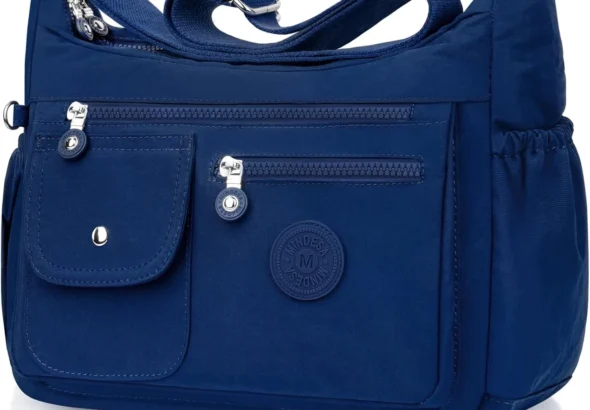 Womens Shoulder Bag Multi Pockets Crossbody Bags for Women Travel Handbag with Adjustable Shoulder Strap Nylon Cross Body Bag Waterproof Messenger Bag for Shopping Hiking Travel