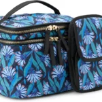 Quilted Cosmetic Case with Brush Storage for Women