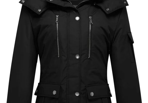 Wantdo Women's Quilted Puffer Jacket with Faux Fur Hood Waterproof Windproof