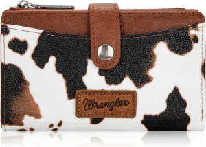 Wrangler Wallets for Women Slim Bifold Credit Card Holder, B-Brown, Chic