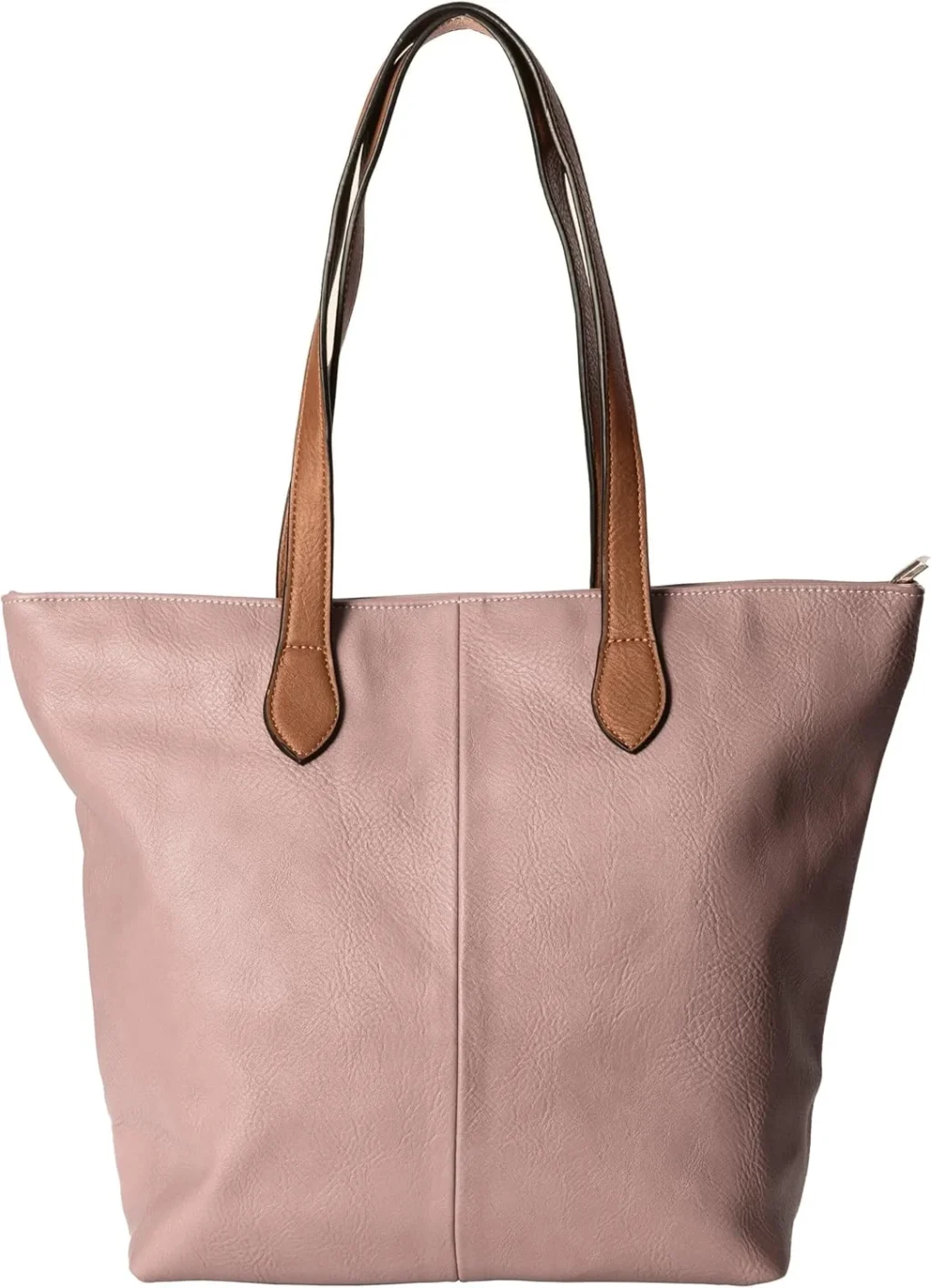 Mabel Womens Lightweight Plain Handbag - Soft 100% Vegan PU Leather Tote Shoulder Bag - Brook