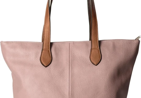 Mabel Womens Lightweight Plain Handbag - Soft 100% Vegan PU Leather Tote Shoulder Bag - Brook