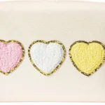 Heart Makeup Cosmetic Bag - Valentine's Day Gift Preppy Patch Cute Heart Toiletry Bag PU Leather Makeup Pouch Portable Waterproof Travel Shower Organizer Birthday Gifts for Women Girls