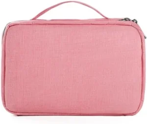 Hanging Travel Toiletry Bag,Waterproof Folding Cosmetic Bag,Portable Multifunctional Cosmetic Organiser for Men and Women (Pink)