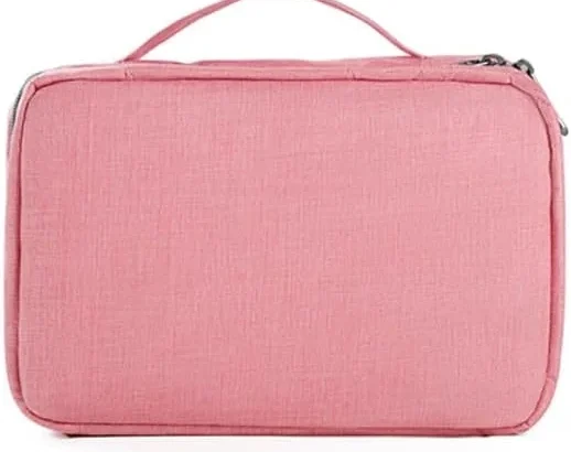 Hanging Travel Toiletry Bag,Waterproof Folding Cosmetic Bag,Portable Multifunctional Cosmetic Organiser for Men and Women (Pink)