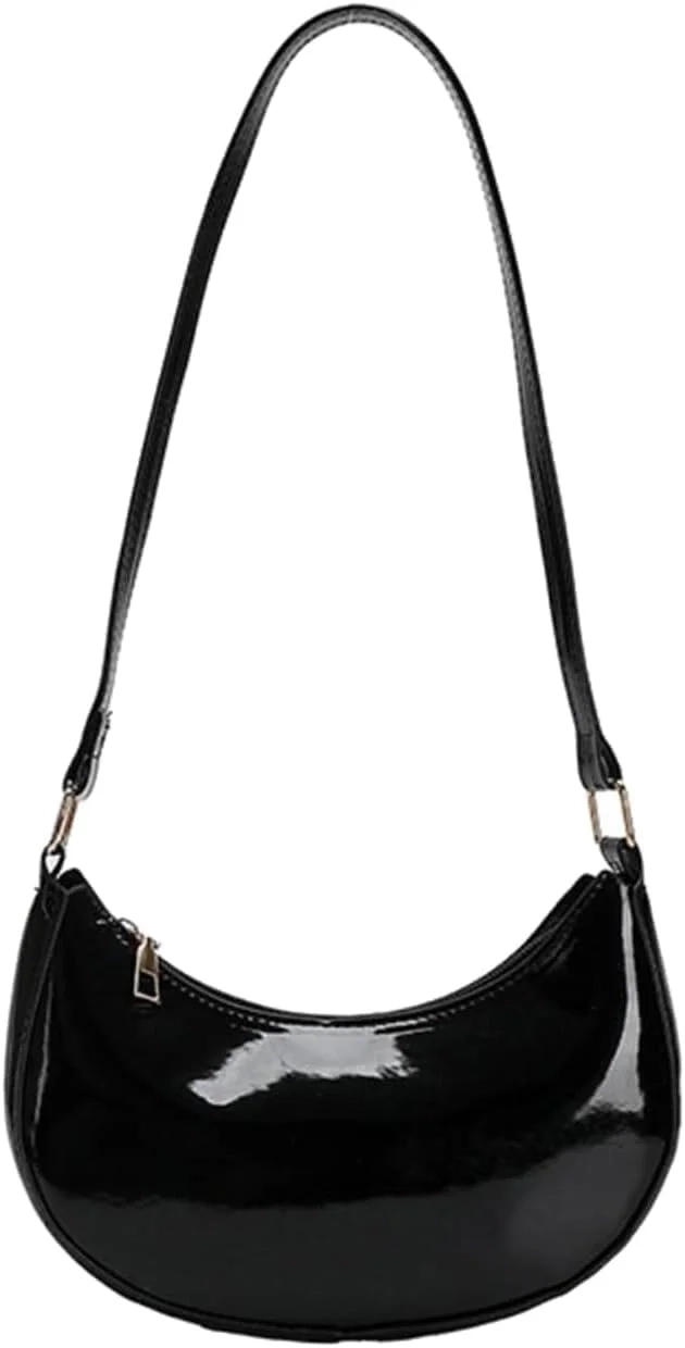 Patent Leather Evening Purse Shiny Clutch MINI Hobos Armpit Shoulder Bag