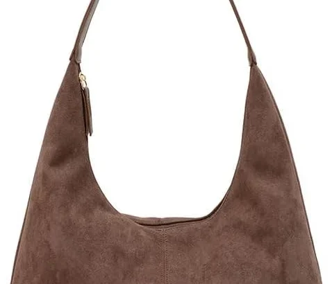 Tote Bags for Women Brown Suede Tote Bag Large Capacity Slouchy Shoulder Bags Handbags for School Work Shopping Travel Daily Use