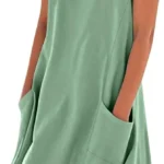 Sleeveless Cotton Linen Dresses for Women UK Casual Summer Swing Short Sundress with Pockets Ladies Tank Vest Dress Plus Size My Orders Sale Clearance Order 2025 Trending