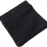 Men Ladies Genuine Leather Coin Pouch Snap Top Purse Strong Metal Spring Closure Small Change Bag,Black