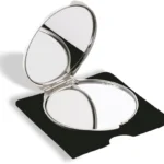 eBuyGB Ladies Handbag Make Up Cosmetic Compact Pocket Metal Mirror, Matt