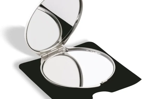 eBuyGB Ladies Handbag Make Up Cosmetic Compact Pocket Metal Mirror, Matt