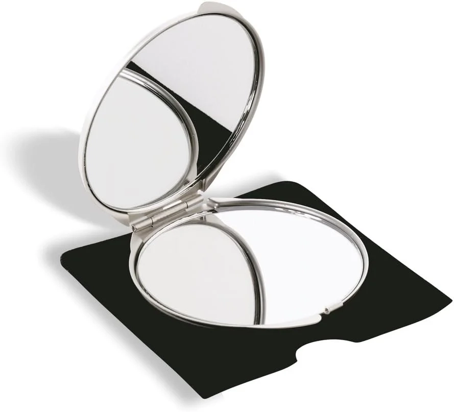 eBuyGB Ladies Handbag Make Up Cosmetic Compact Pocket Metal Mirror, Matt